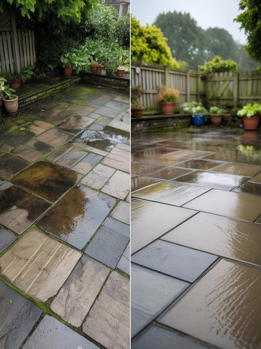 Patio cleaning in Navenby by Fenland Property Care