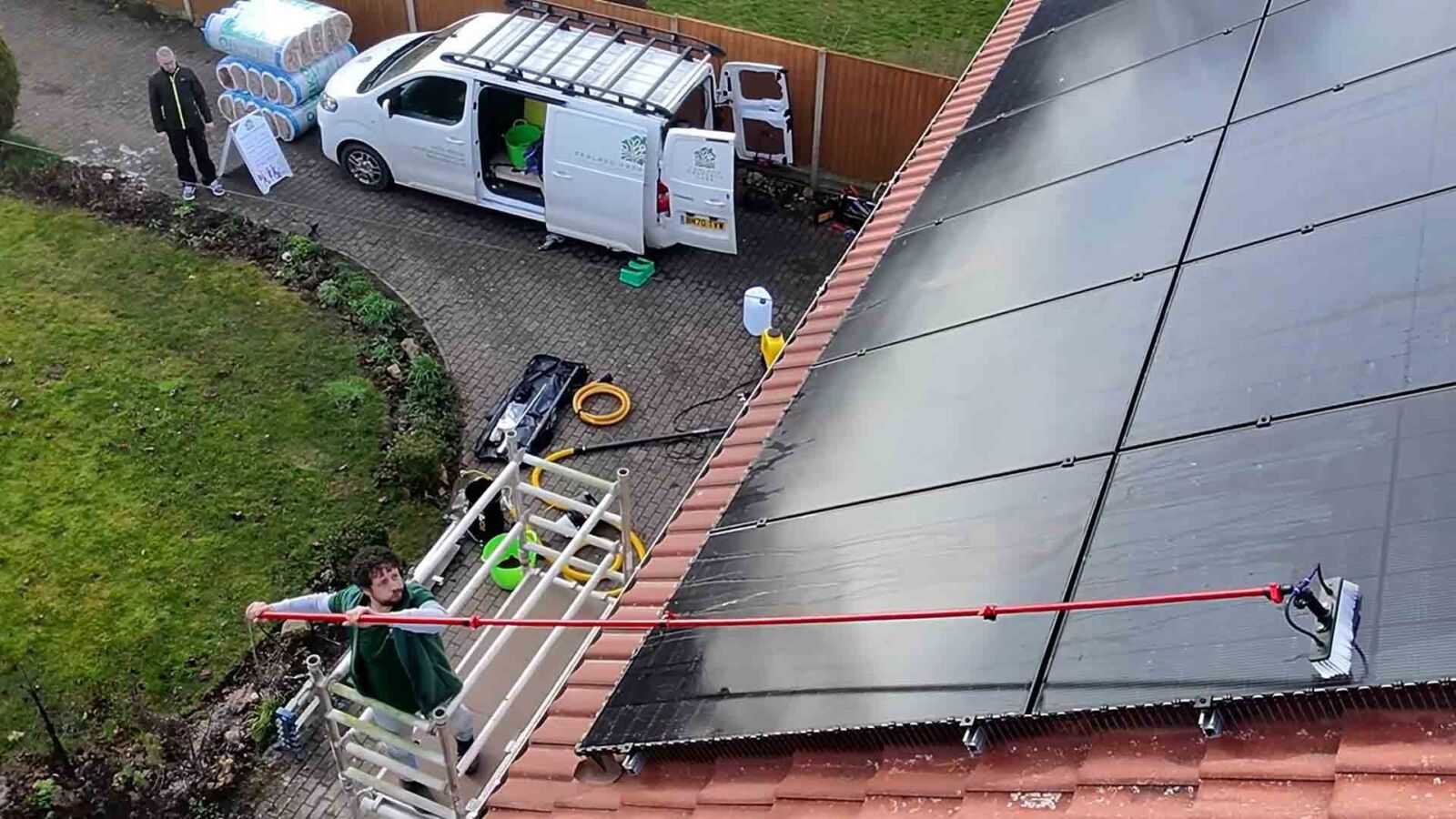 Solar panel cleaning in Bourne by Fenland Property Care